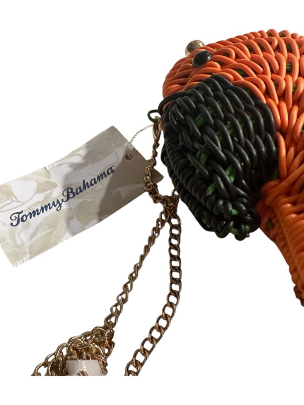 Tommy Bahama Colorful Woven Parrot Purse- Orange, Green, Yellow, Pink - Picture 6 of 8